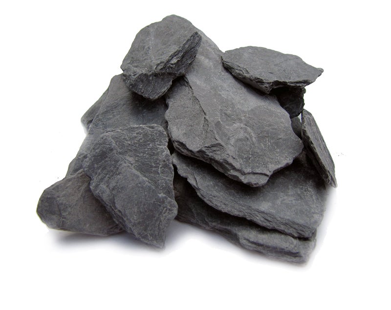 Small World Slate & Stone Natural Slate Stone 1 to 3 Inches - USA Sourced and Packaged for Aquascaping Aquariums, Terrariums, Paludariums, Reptile Enclosures, Wargaming, Models, Mosaic Art, Miniature Fairy Gardens (2lbs Grey) - Image 1